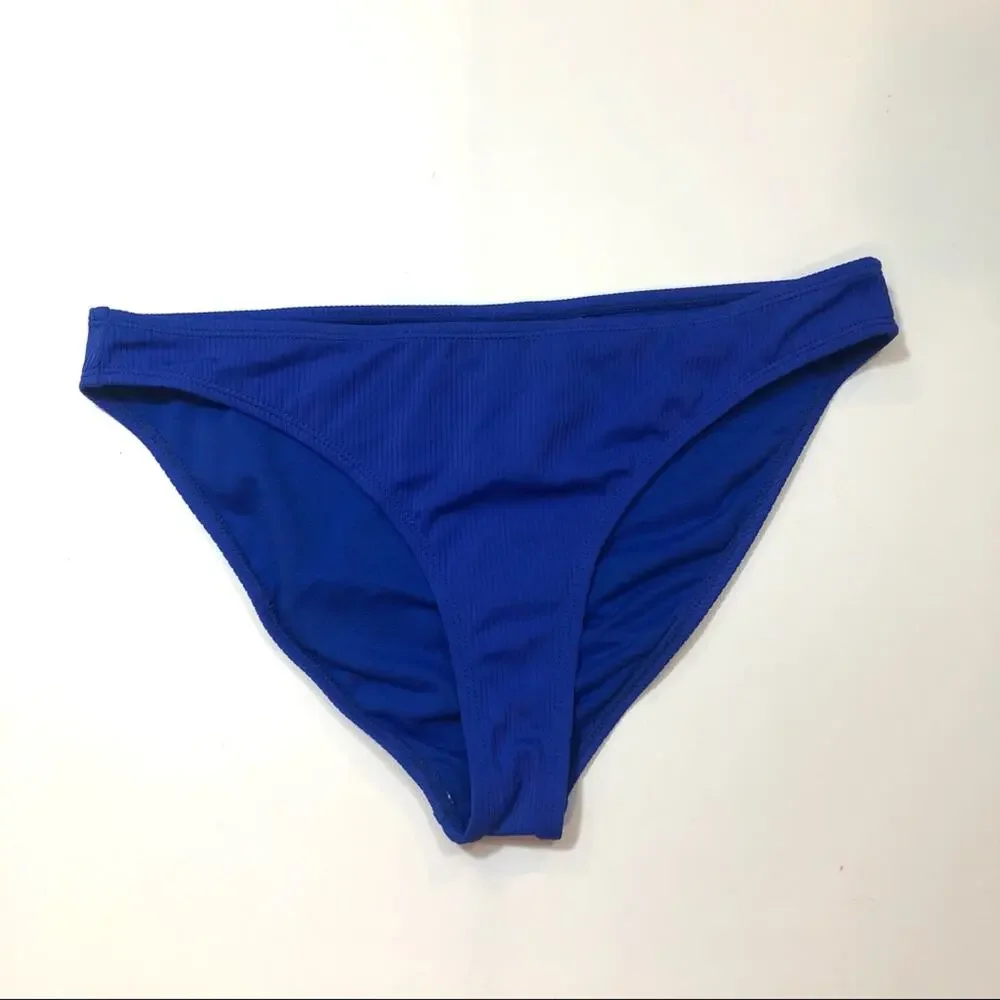 California Waves BLUE Ribbed Bikini Swim Bottom
